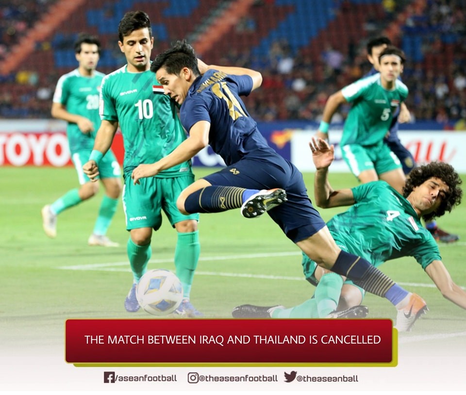 Trận giao hữu giữa Thái Lan vs Iraq bị hủy bỏ. Ảnh: ASEAN FOOTBALL
