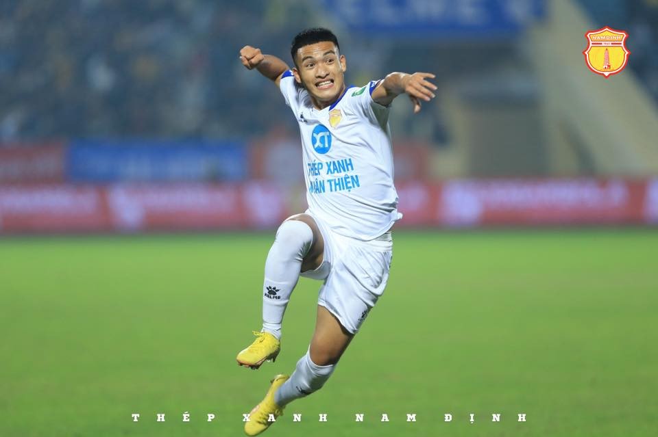 Thanh Trường ghi bàn cho Nam Định. Ảnh: CLB Nam Định