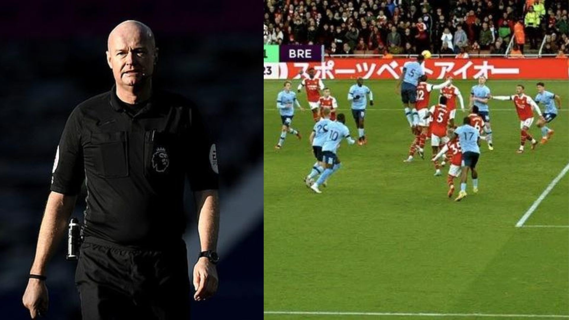 Trọng tài Lee Mason mắc sai lầm nghiêm trọng khiến Arsenal mất oan 2 điểm.