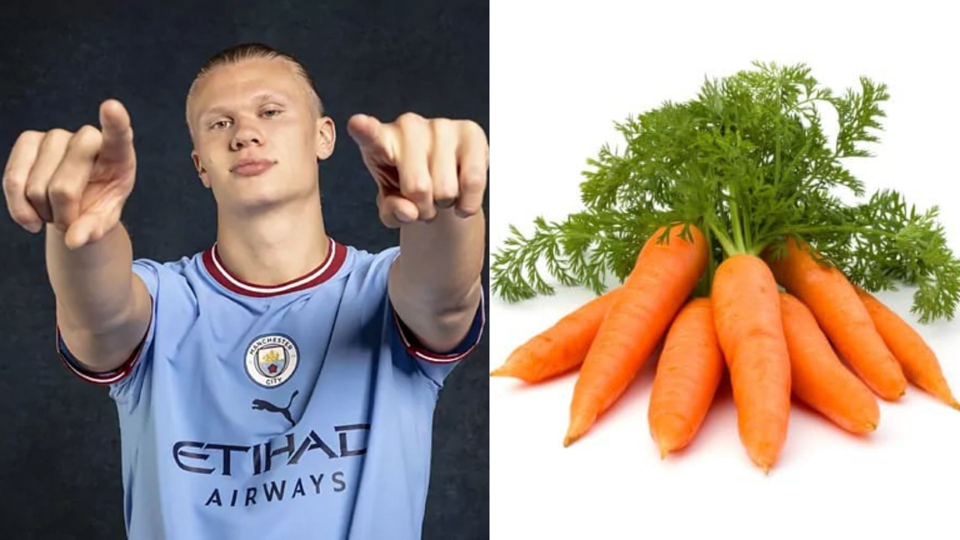 Haaland có thói quen ăn cà rốt sống. Ảnh: Internet