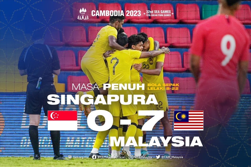 U22 Singapore thi đấu vô cùng bết bát tại SEA Games 32