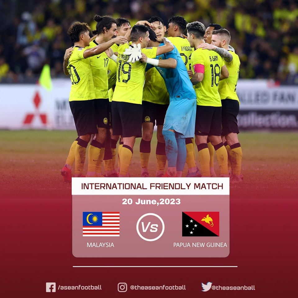 ĐT Malaysia sẽ đấu giao hữu ĐT Papua New Guine vào 20/6. Ảnh: Asean Football