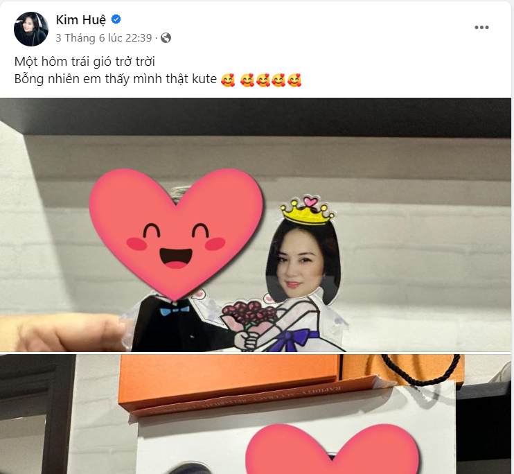 Kim Huệ đăng tải hình ảnh ngộ nghĩnh bên cạnh 'nửa kia' Kim Huệ đăng tải hình ảnh ngộ nghĩnh bên cạnh 'nửa kia'