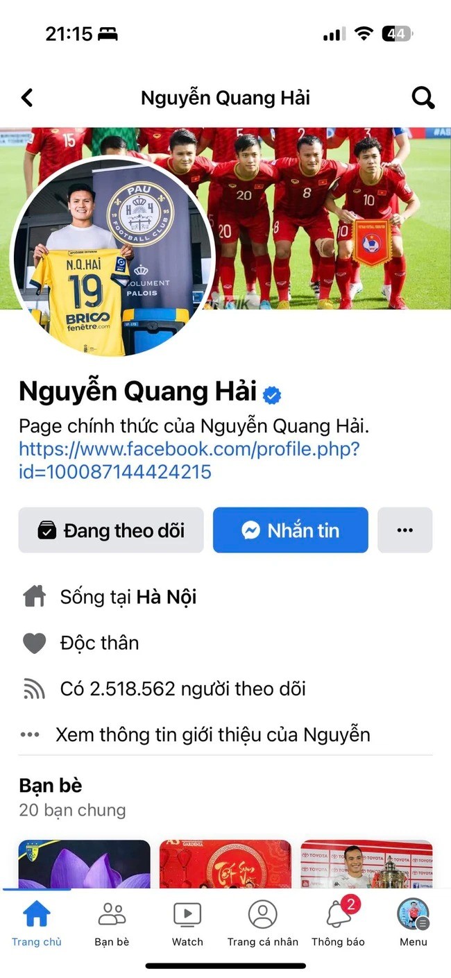 Quang Hải để chế độ độc thân trên mạng xã hội cá nhân Quang Hải để chế độ độc thân trên mạng xã hội cá nhân