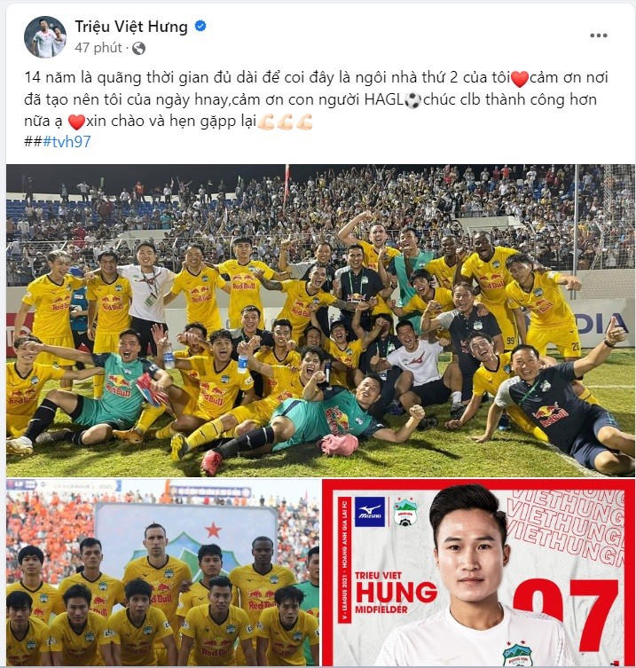 Việt Hưng chia tay CLB HAGL Việt Hưng chia tay CLB HAGL