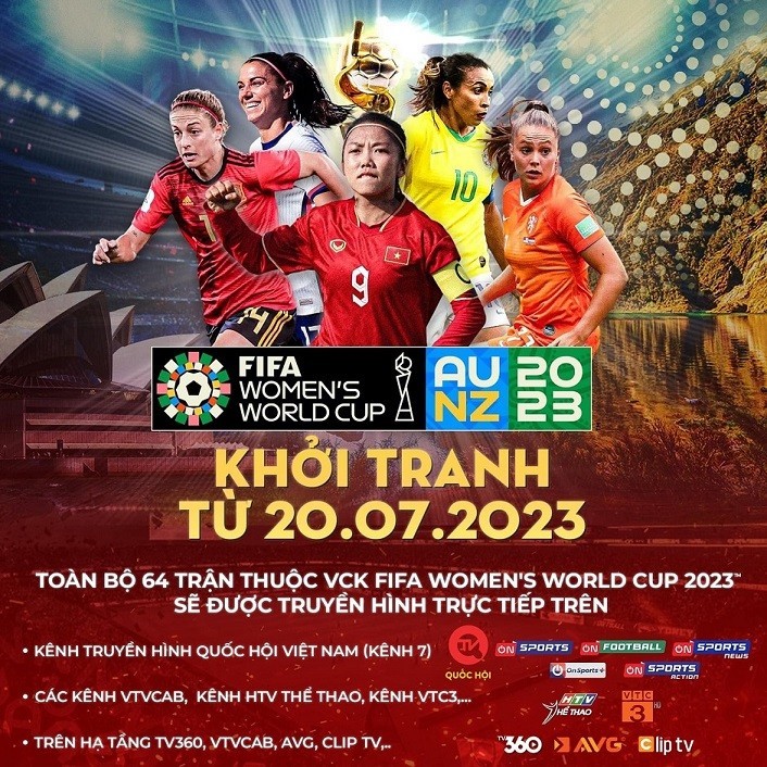 Xem trực tiếp tuyển nữ Việt Nam thi đấu tại World Cup nữ 2023 ở đâu, kênh nào? - Ảnh 1 Xem trực tiếp tuyển nữ Việt Nam thi đấu tại World Cup nữ 2023 ở đâu, kênh nào? - Ảnh 1