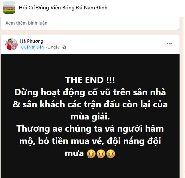 V-League 2023: Cho rằng CLB 'phản bội' niềm tin, tình yêu mãnh liệt của CĐV Nam Định đã vơi đi? - Ảnh 2 V-League 2023: Cho rằng CLB 'phản bội' niềm tin, tình yêu mãnh liệt của CĐV Nam Định đã vơi đi? - Ảnh 2