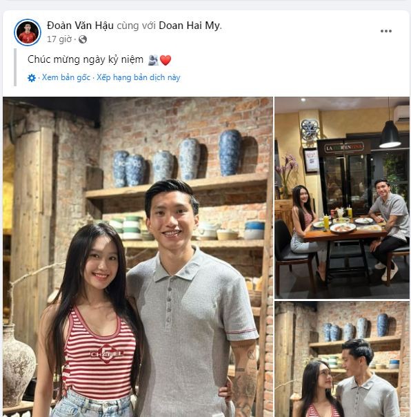 Đoàn Văn Hậu rạng rỡ cùng bạn gái Doãn Hải My trong ngày đặc biệt - Ảnh 1 Đoàn Văn Hậu rạng rỡ cùng bạn gái Doãn Hải My trong ngày đặc biệt - Ảnh 1