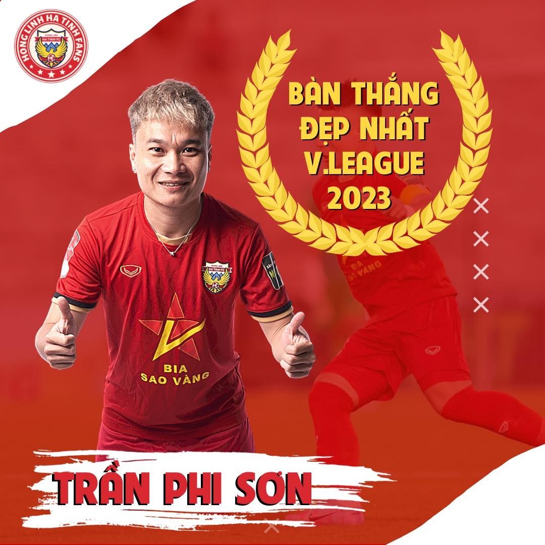 Trần Phi Sơn nhận giải bàn thắng đẹp nhất V-League 2023 Trần Phi Sơn nhận giải bàn thắng đẹp nhất V-League 2023