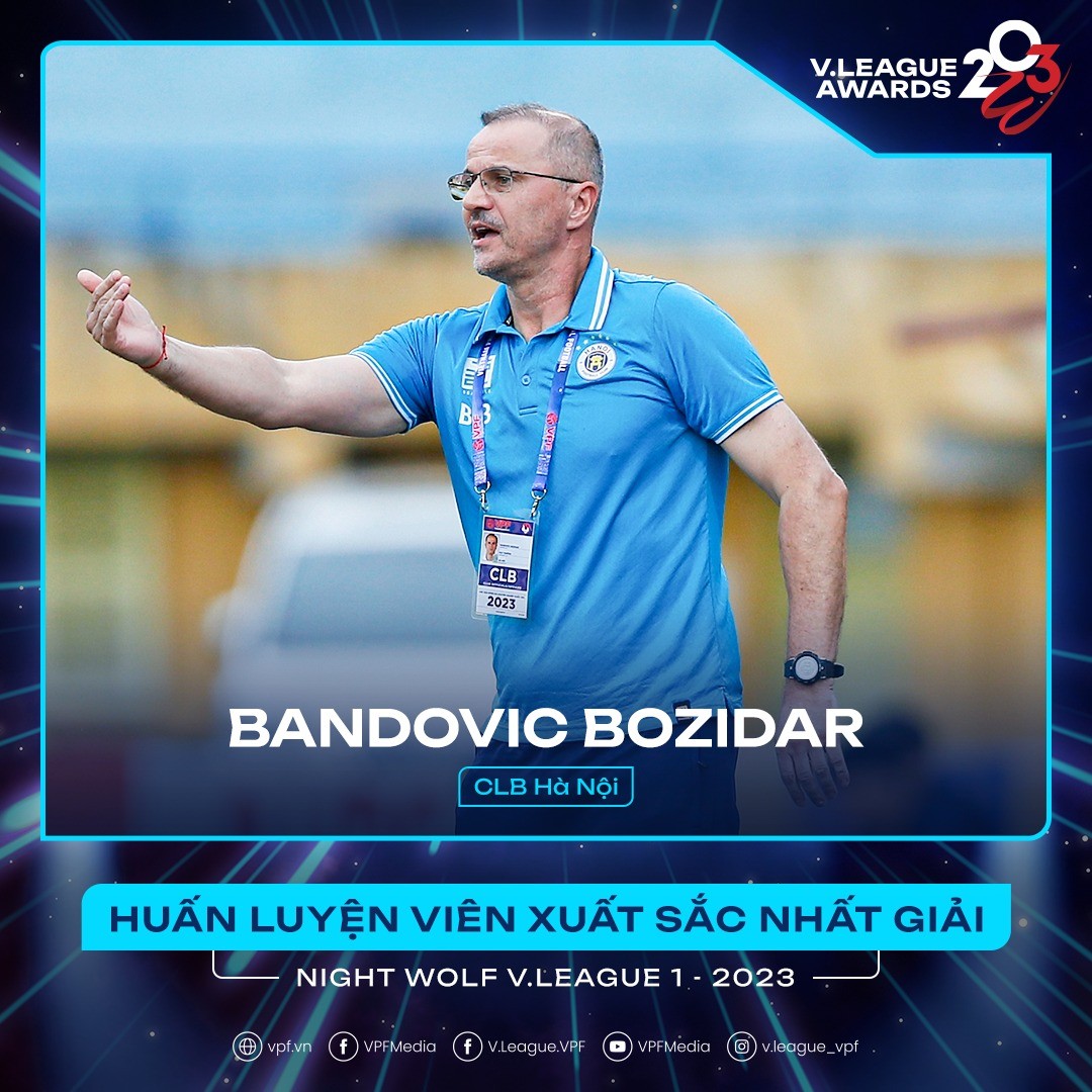 HLV xuất sắc nhất: Bandovic (Hà Nội FC)