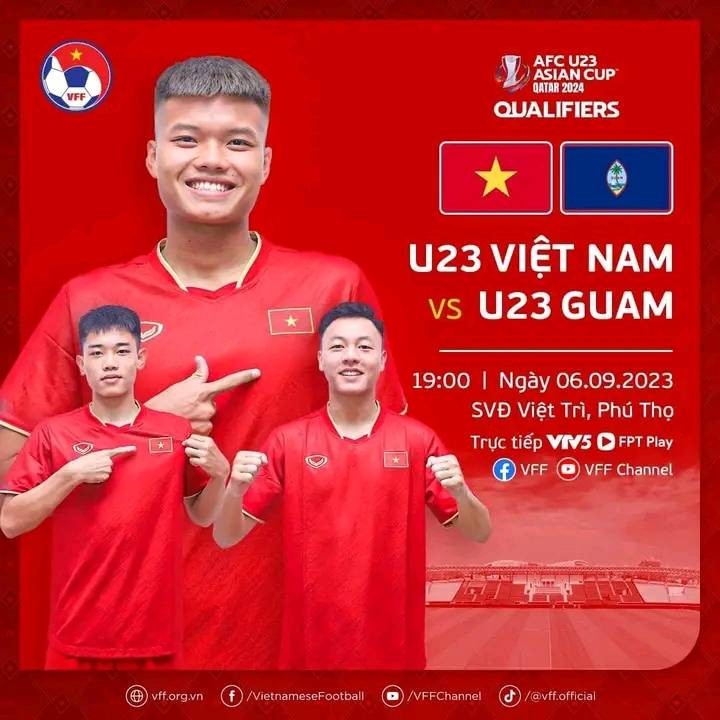 Link xem trực tiếp U23 việt Nam vs U23 Guam. Ảnh: VFF Link xem trực tiếp U23 việt Nam vs U23 Guam. Ảnh: VFF