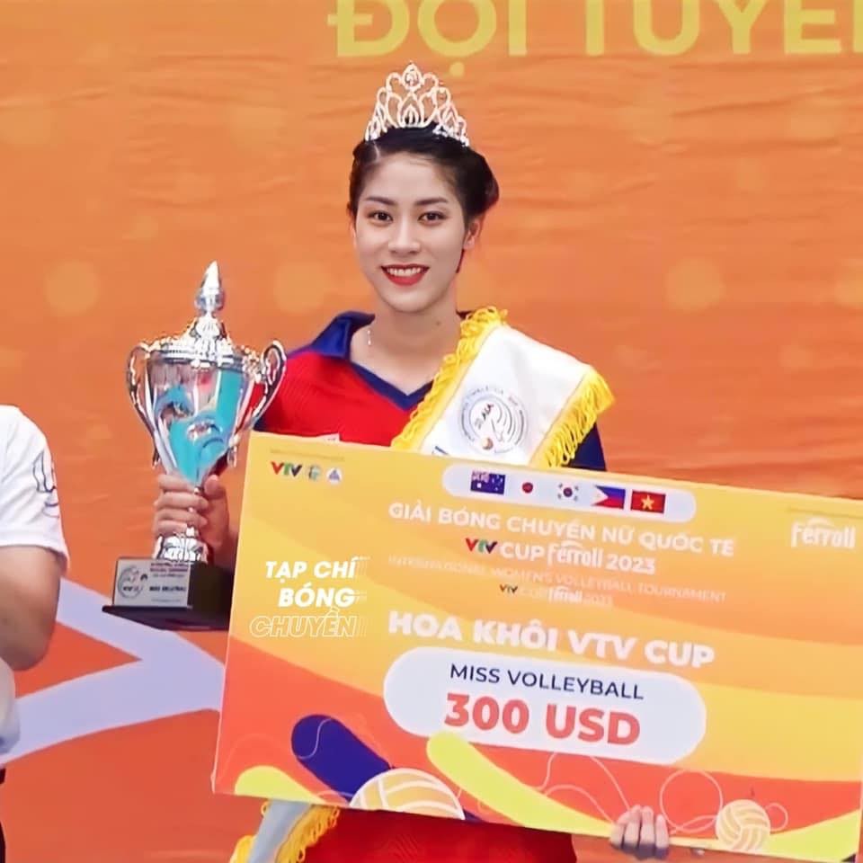 Kiều Trinh vừa được bầu chọn là hoa khôi của giải bóng chuyền VTV Cup 2023