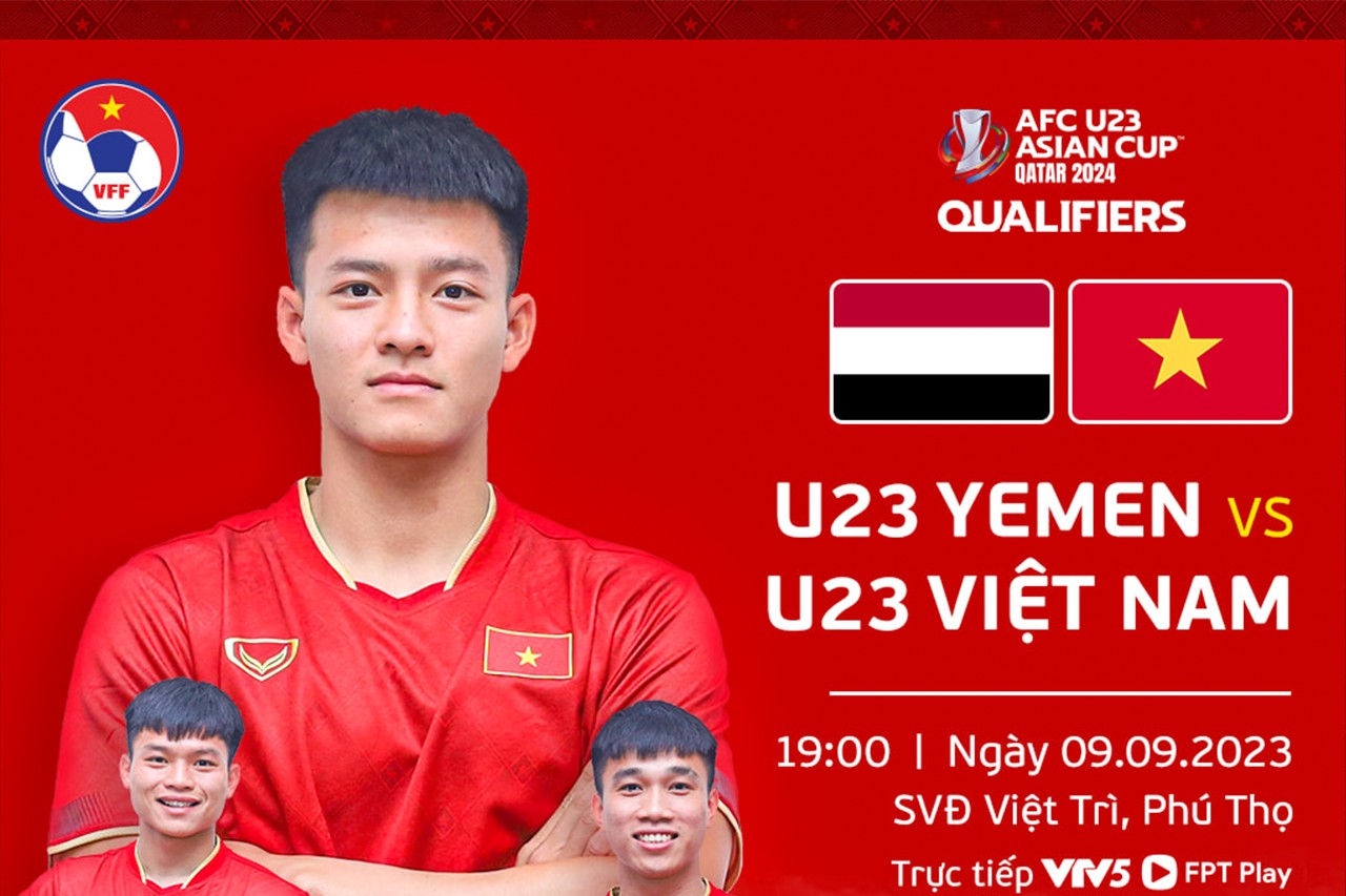 Link xem trực tiếp U23 Việt Nam vs U23 Yemen, 19h00 ngày 9/9 - Ảnh 1 Link xem trực tiếp U23 Việt Nam vs U23 Yemen, 19h00 ngày 9/9 - Ảnh 1
