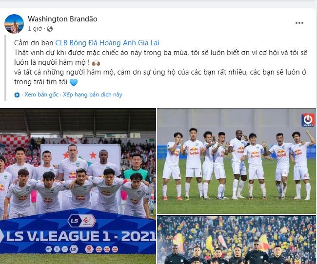 Brandao chia tay HAGL sau 3 mùa giải Brandao chia tay HAGL sau 3 mùa giải