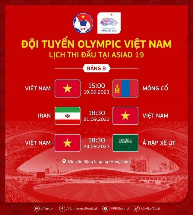 Lịch thi đấu của ĐT nữ Việt Nam tại Asiad 19 Lịch thi đấu của ĐT nữ Việt Nam tại Asiad 19