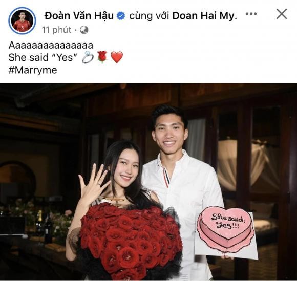 Doãn Hải My được Văn Hậu cầu hôn, fan tò mò thông tin đám cưới, sao Việt nô nức chúc mừng - Ảnh 2 Doãn Hải My được Văn Hậu cầu hôn, fan tò mò thông tin đám cưới, sao Việt nô nức chúc mừng - Ảnh 2