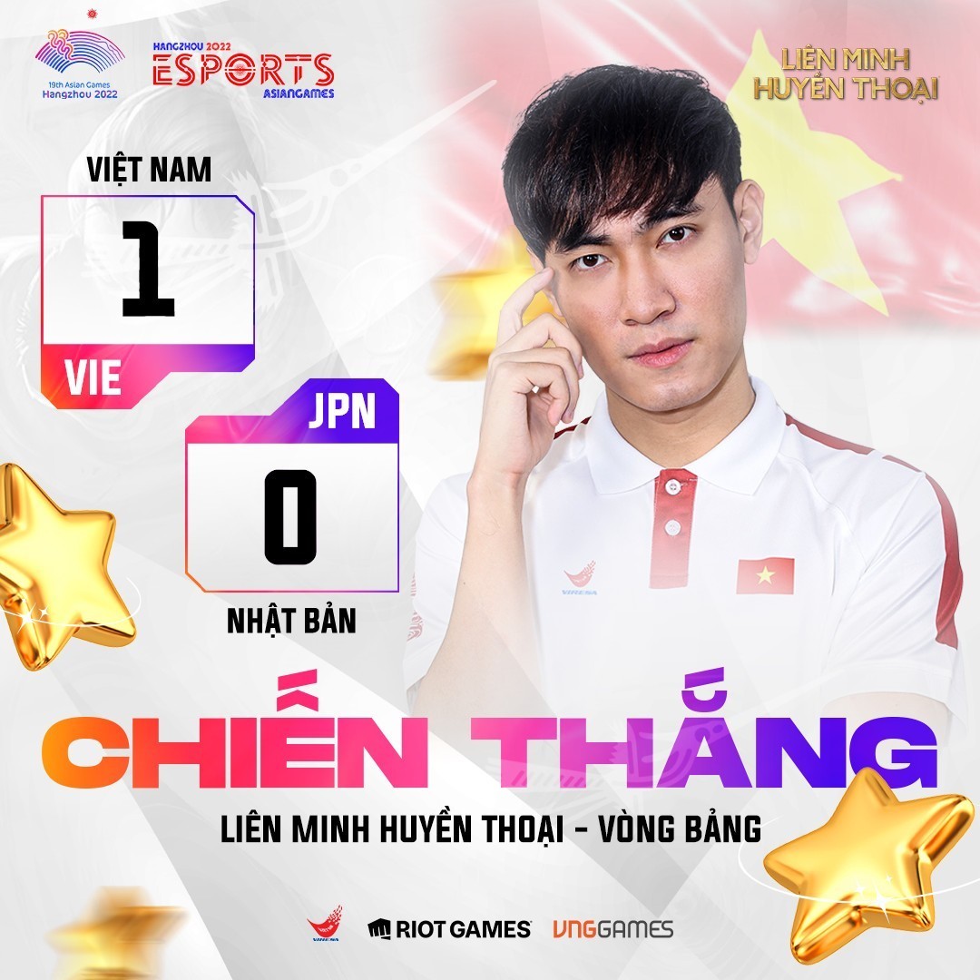 Thắng thuyết phục Nhật Bản và Palestine, Tuyển LMHT Việt Nam cầm chắc huy chương Asiad 19? - Ảnh 1 Thắng thuyết phục Nhật Bản và Palestine, Tuyển LMHT Việt Nam cầm chắc huy chương Asiad 19? - Ảnh 1