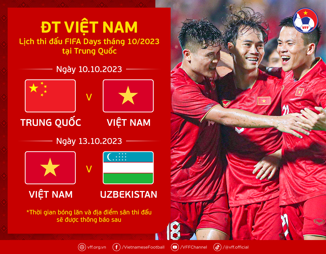 Lịch thi đấu giao hữu của ĐT Việt Nam dịp FIFA Days tháng 10 - Ảnh 1 Lịch thi đấu giao hữu của ĐT Việt Nam dịp FIFA Days tháng 10 - Ảnh 1