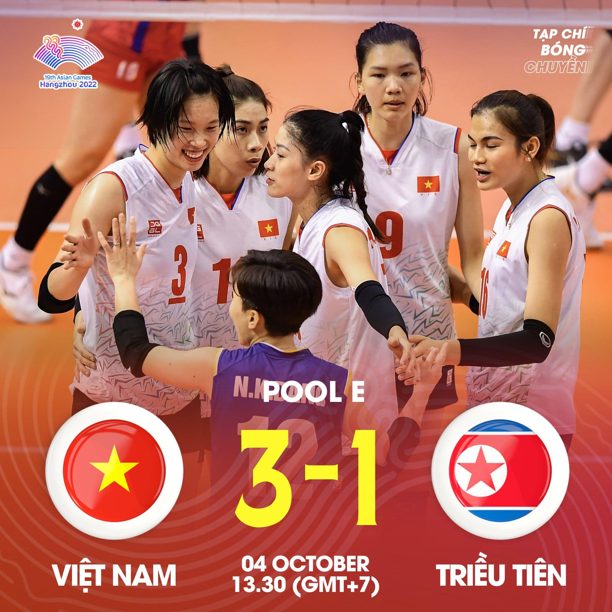 ASIAD 19: Thắng kịch tính Triều Tiên, tuyển bóng chuyền nữ Việt Nam lần đầu vào bán kết - Ảnh 4 ASIAD 19: Thắng kịch tính Triều Tiên, tuyển bóng chuyền nữ Việt Nam lần đầu vào bán kết - Ảnh 4