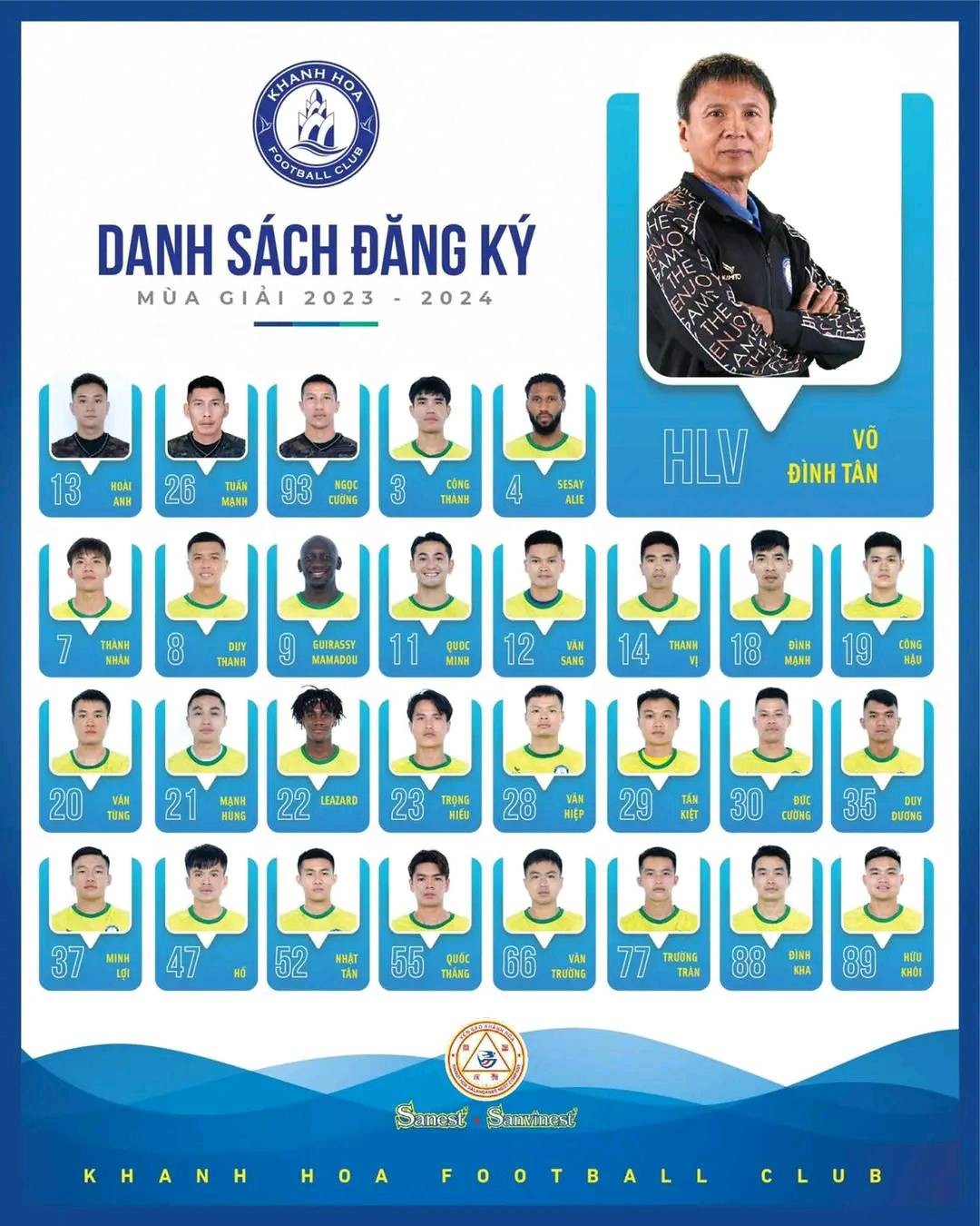 CẬP NHẬT: Danh sách đăng ký thi đấu của 14 CLB tham dự V-League 2023-2024 - Ảnh 10 CẬP NHẬT: Danh sách đăng ký thi đấu của 14 CLB tham dự V-League 2023-2024 - Ảnh 10