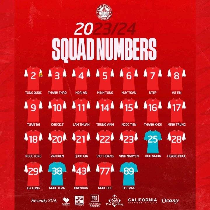 CẬP NHẬT: Danh sách đăng ký thi đấu của 14 CLB tham dự V-League 2023-2024 - Ảnh 7 CẬP NHẬT: Danh sách đăng ký thi đấu của 14 CLB tham dự V-League 2023-2024 - Ảnh 7