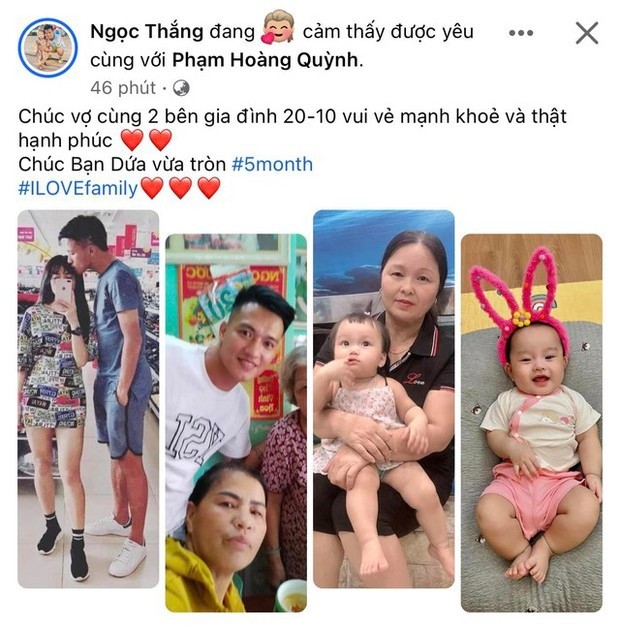 Hậu vệ Hồ Ngọc Thắng hạnh phúc bên gia đình dịp 20/10