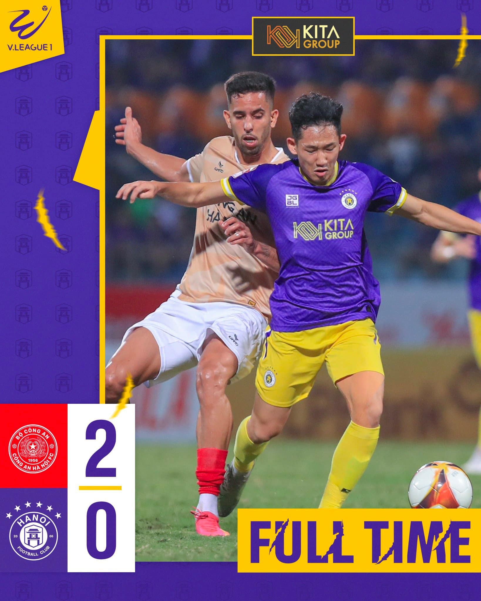 CLB Công an Hà Nội (CAHN) giành chiến thắng đầy thuyết phục trước Hà Nội FC