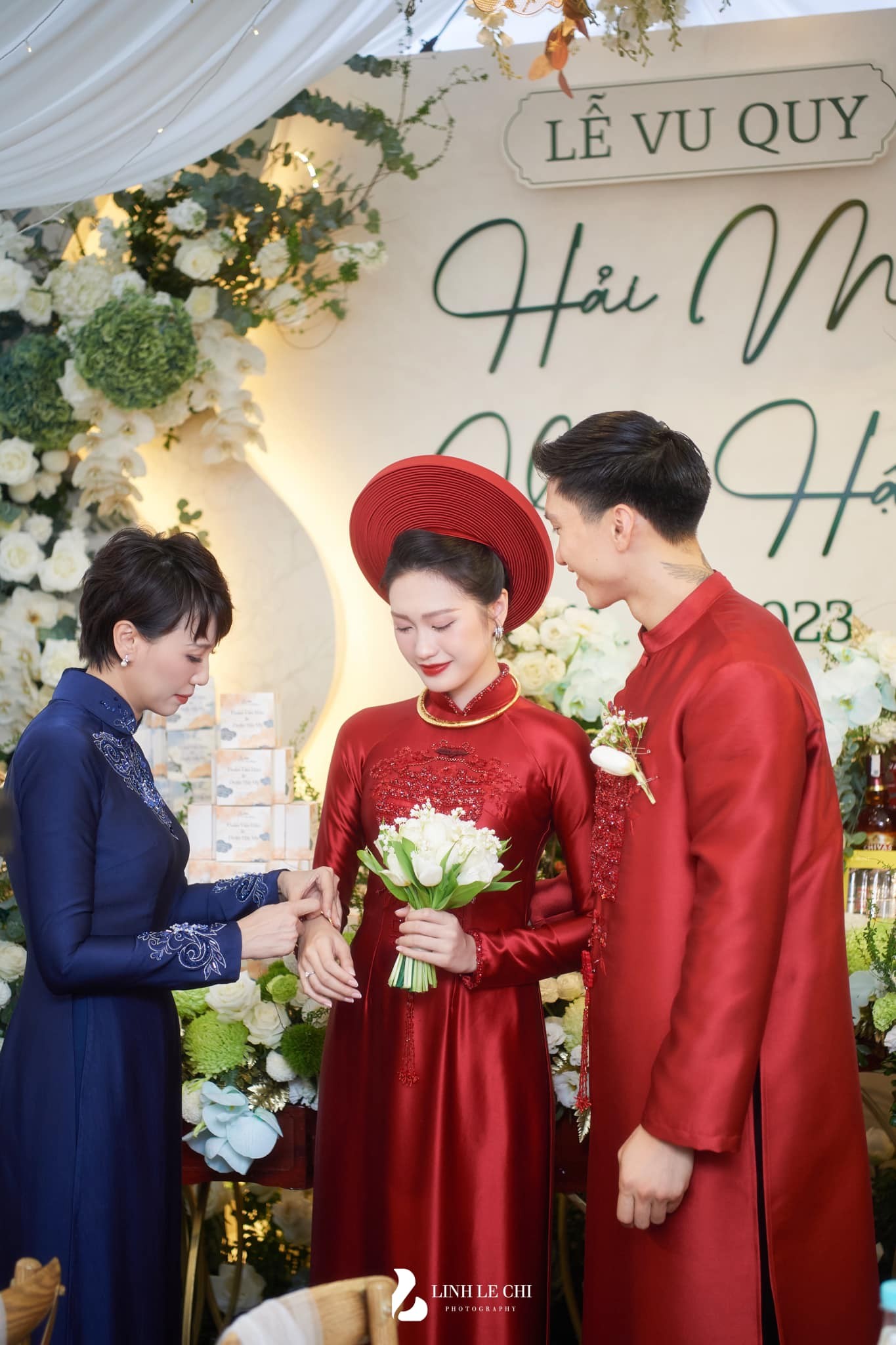 Mẹ Hải My cực kỳ cưng chiều con gái, dành nhiều tình cảm cho con rể cầu thủ. FB: Linh Lê Chí