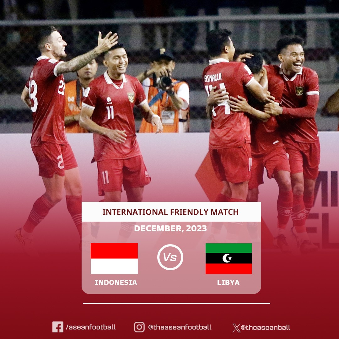 ĐT Indonesia thi đấu giao hữu với ĐT Libya nhằm chuẩn bị cho VCK Asian Cup 2023. Ảnh: Asean Football