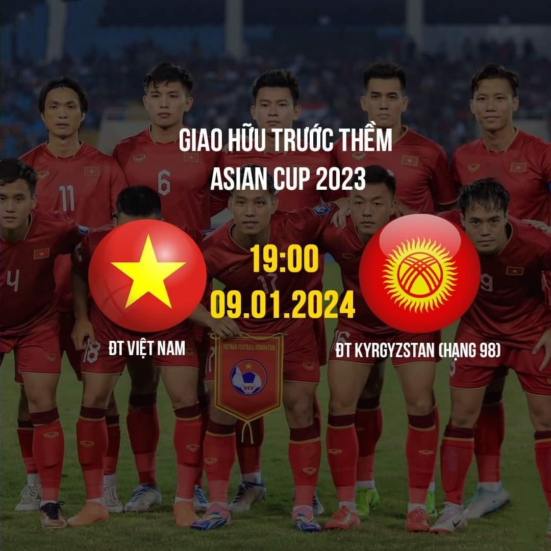 Tuyển Việt Nam sẽ có trận giao hữu kín với tuyển Kyrgyzstan trước thềm Asian Cup 2023. Ảnh: Internet