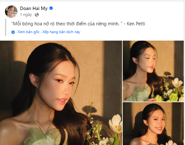 Doãn Hải My vừa tung bộ ảnh mới lên trang facebook cá nhân. Ảnh: Chụp màn hình Doãn Hải My vừa tung bộ ảnh mới lên trang facebook cá nhân. Ảnh: Chụp màn hình