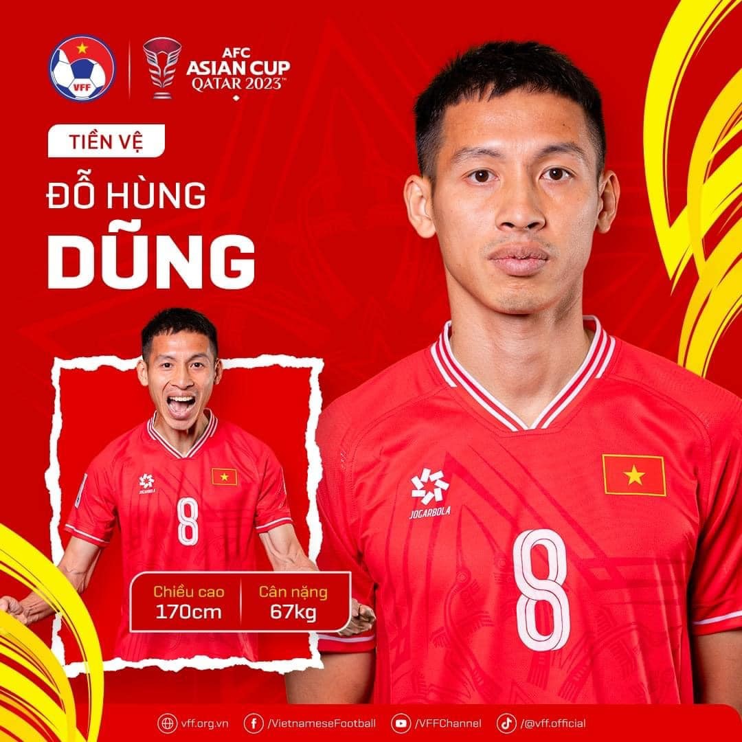 10 tuyển thủ Việt Nam sở hữu chiều cao trên 1m8 tham dự Asian Cup 2023 - Ảnh 8 10 tuyển thủ Việt Nam sở hữu chiều cao trên 1m8 tham dự Asian Cup 2023 - Ảnh 8