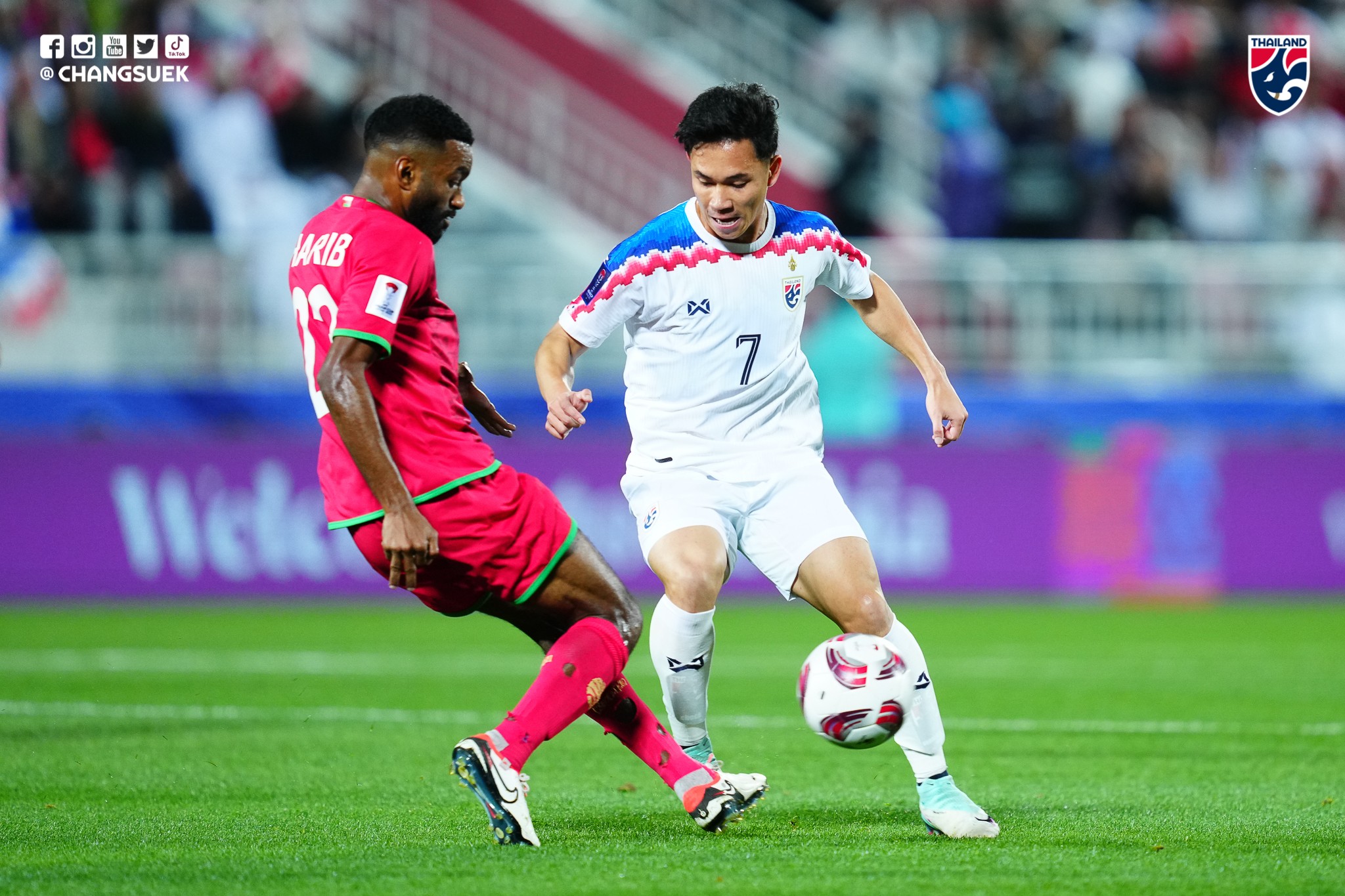 Tuyển Thái Lan sáng cửa đi tiếp tại Asian Cup 2023. Ảnh: Changsuek