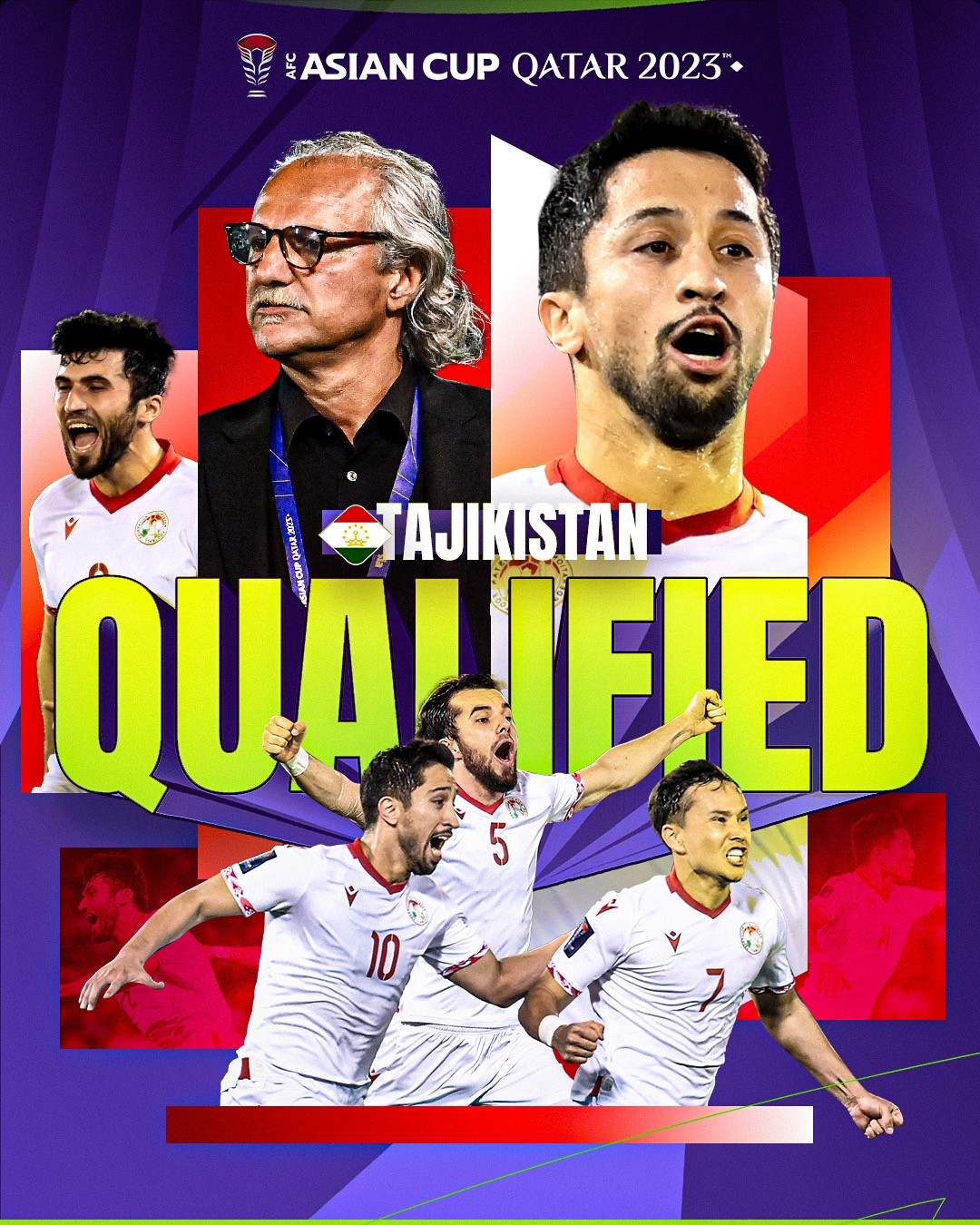 Tajikistan lần đầu vượt qua vòng bảng Asian Cup 2023. Ảnh: AFC