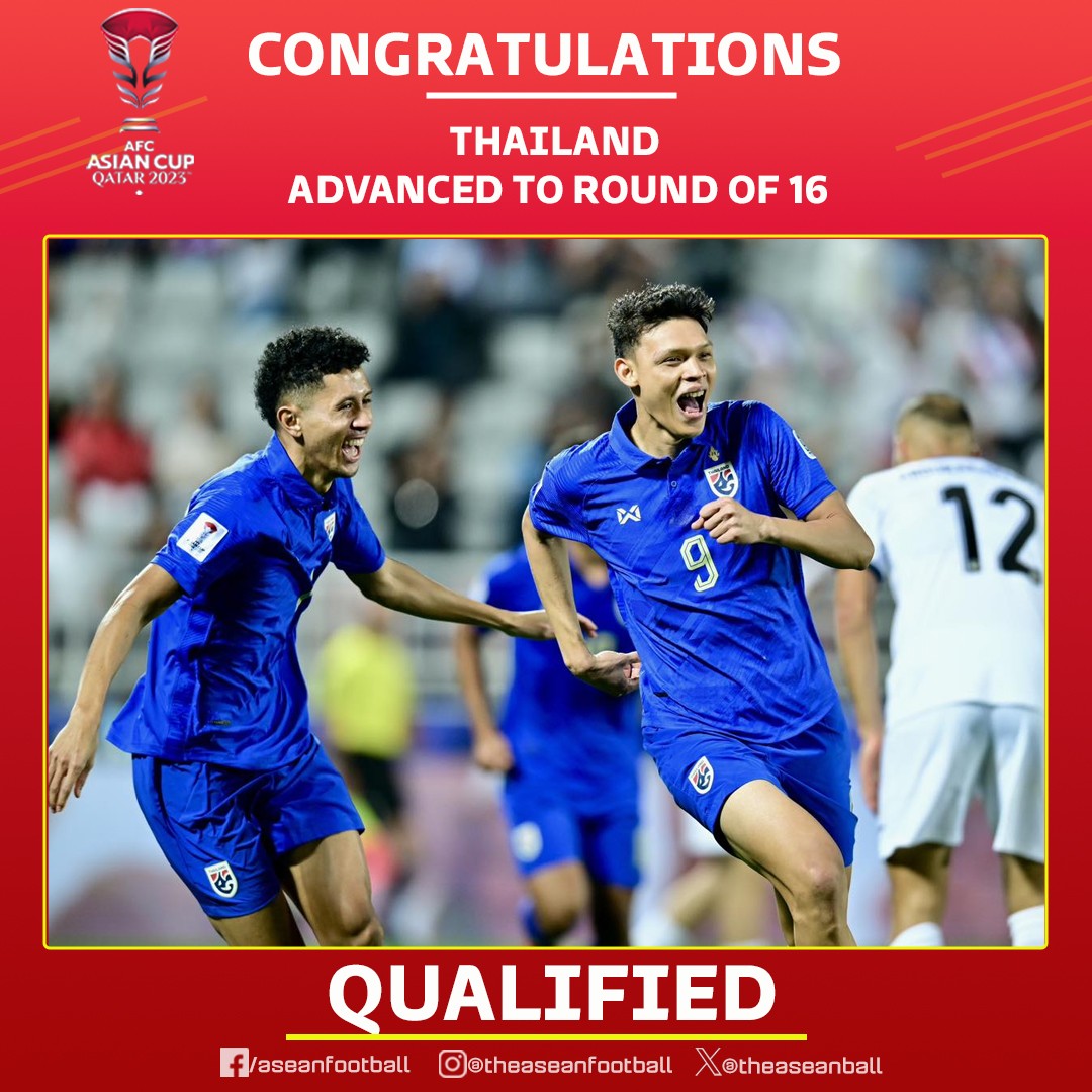 Tuyển Thái Lan giành vé đi tiếp tại Asian Cup 2023. Ảnh: Asean Football
