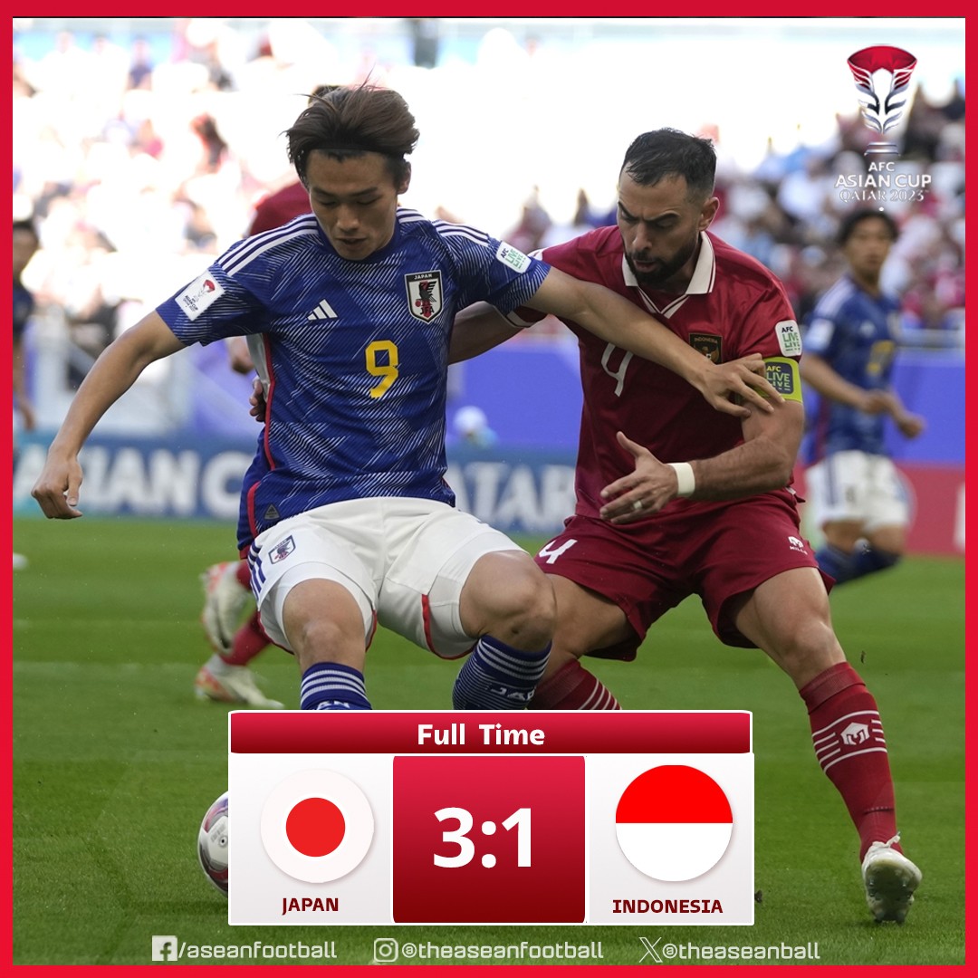 Tuyển Indonesia để thua trước Nhật Bản. Ảnh: Asean Football