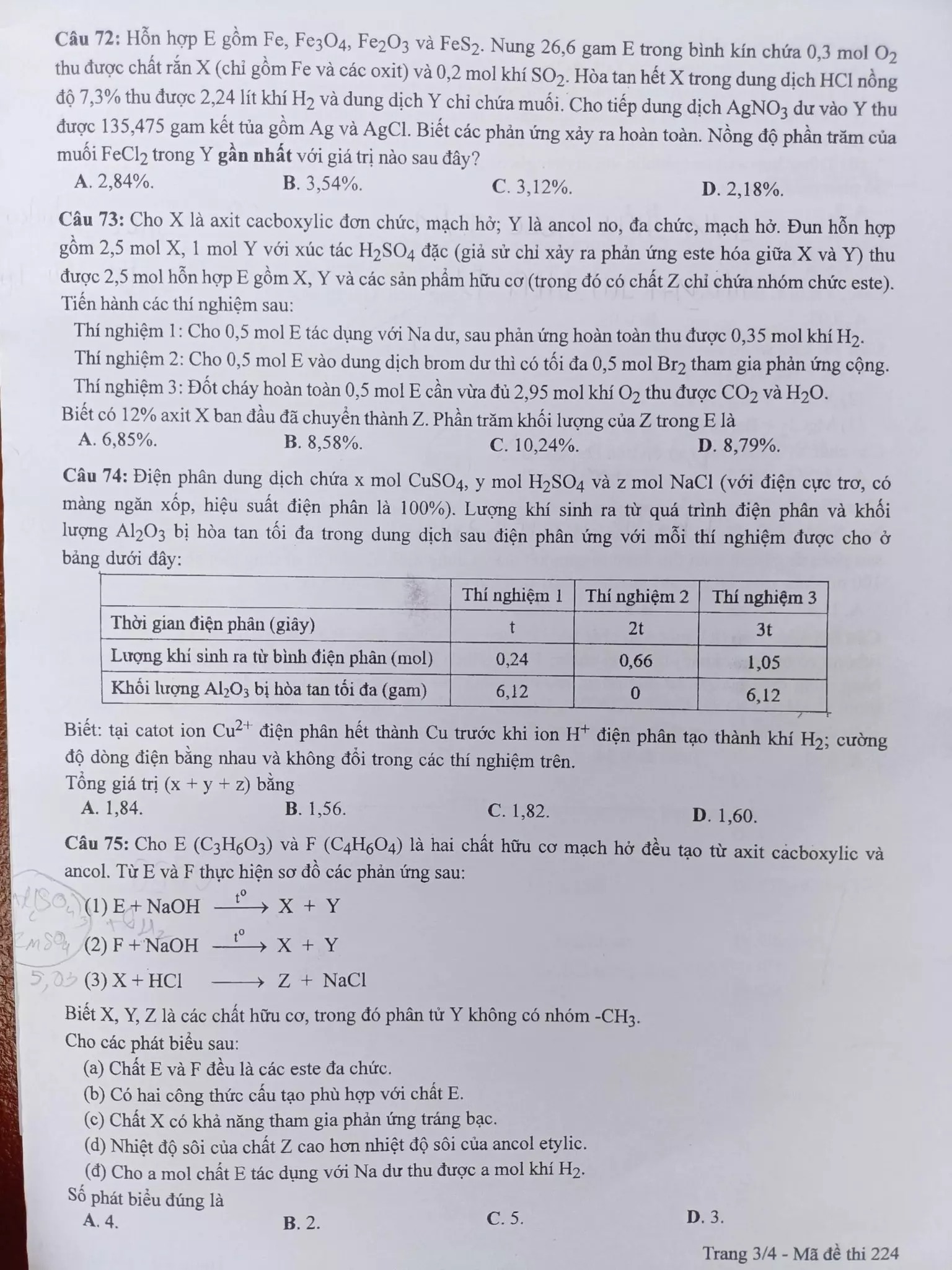 Đáp án chính thức môn Hóa học tốt nghiệp THPT 2022 của Bộ GD-ĐT