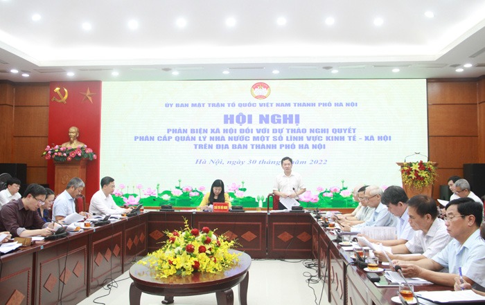 Phản biện xã hội Dự thảo Nghị quyết phân cấp quản lý nhà nước một số lĩnh vực KT-XH trên địa bàn Thành phố - Ảnh 1 Phản biện xã hội Dự thảo Nghị quyết phân cấp quản lý nhà nước một số lĩnh vực KT-XH trên địa bàn Thành phố - Ảnh 1