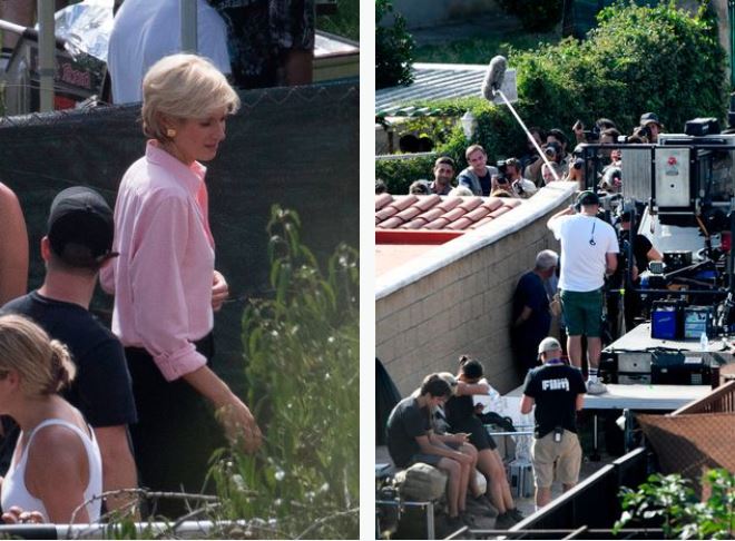 Hình ảnh nữ diễn viên Elizabeth Debicki, người đảm nhận vai Công nương Diana trở lại phim trường sau khi đoàn phim tạm nghỉ 1 ngày để tưởng niệm Nữ hoàng Elizabeth II.