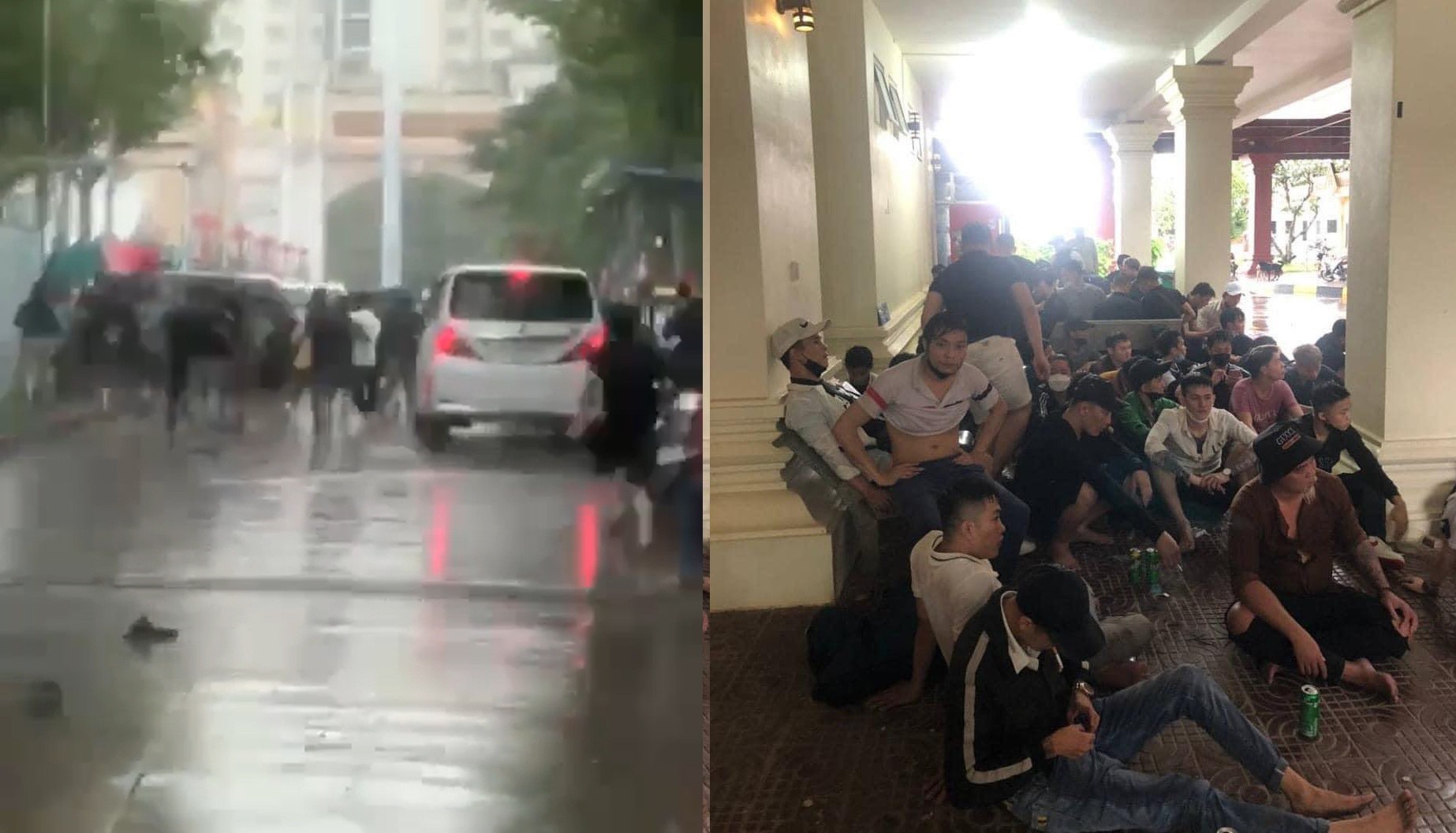 Hình ảnh lao động Việt Nam bỏ trốn khỏi casino Campuchia. Ảnh cắt từ clip