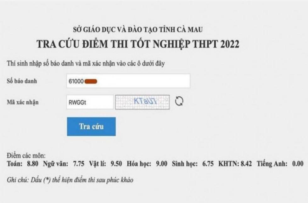 Tổng điểm thi tốt nghiệp THPT của nam sinh T được 50,22 điểm, tuy nhiện môn tiếng Anh bị điểm 0.