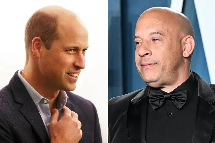 Thái tử William bị Vin Diesel soán ngôi người đàn ông hói quyến rũ nhất hành tinh