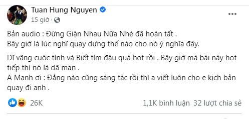 Được Duy Mạnh tặng quà, Tuấn Hưng lại vòi vĩnh đàn anh thêm một thứ