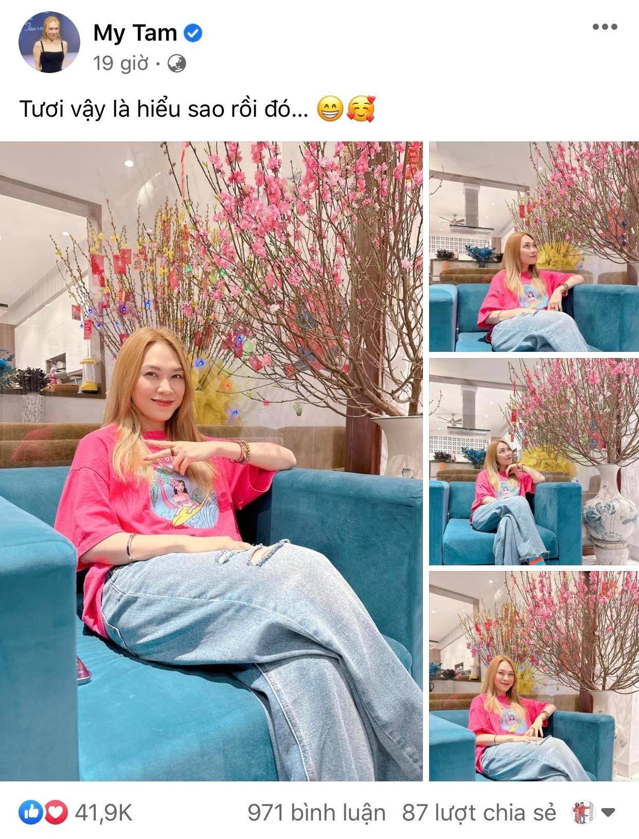 Loạt ảnh tươi rói của Mỹ Tâm trong dịp đón Tết Quý Mão 2023.