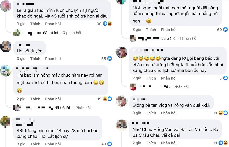 Phản ứng của CDM sau màn hỏi đáp giữa BTV Quang Minh và bác nông dân. Ảnh chụp màn hình.