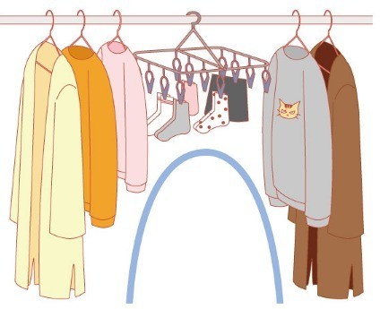 Không nên phơi quần áo ở bên trái cửa, cổng.