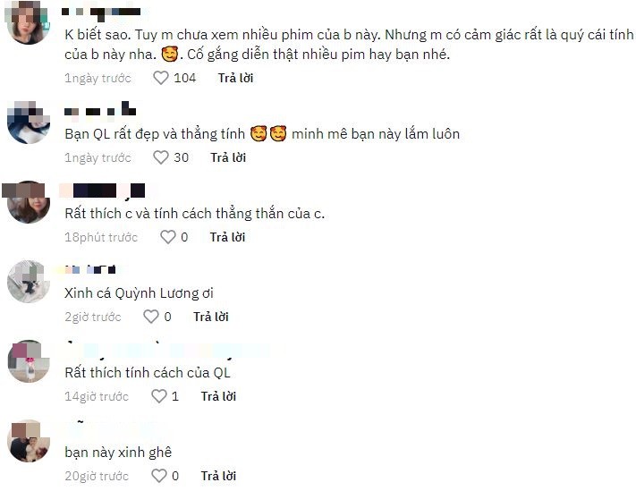 CDM dành thiện cảm cho tính thẳng thắn của Quỳnh Lương. Ảnh chụp màn hình CDM dành thiện cảm cho tính thẳng thắn của Quỳnh Lương. Ảnh chụp màn hình