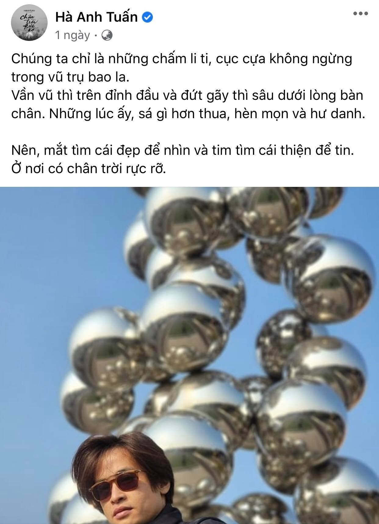 Trạng thái của Hà Anh Tuấn giữa lúc vé concert 'Chân trời rực rỡ' bị rao bán lại trên MXH. Ảnh chụp màn hình