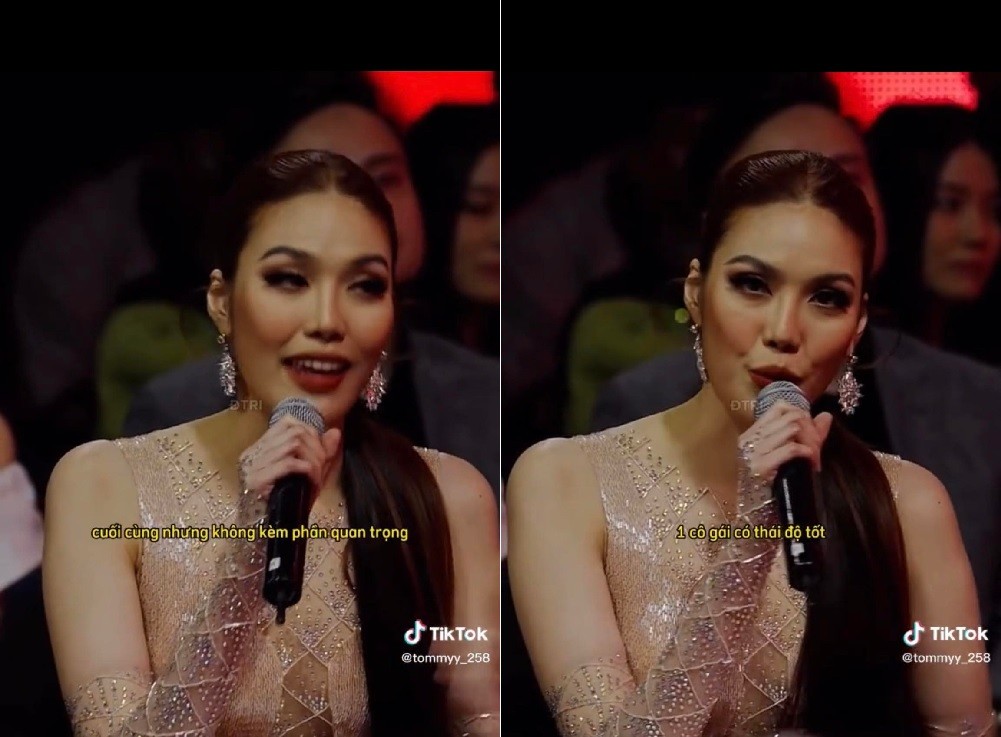 Nhưng thực tế, cách phát âm, nhấn nhá của cô nàng khiến khán giả thất vọng. Ảnh cắt từ clip