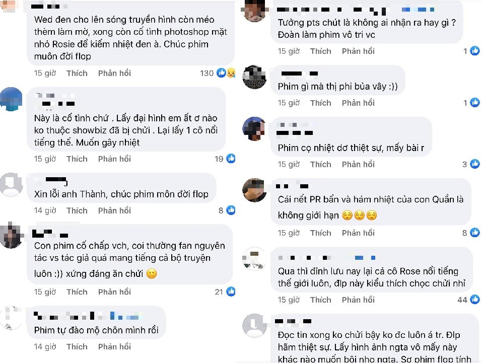 CDM phẫn nộ khi phim 'Quang Uyên' lấy ảnh Rosé để minh họa cho wed đen. Ảnh chụp màn hình